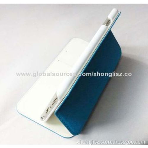 Linen pattern PU case with foldable stand design